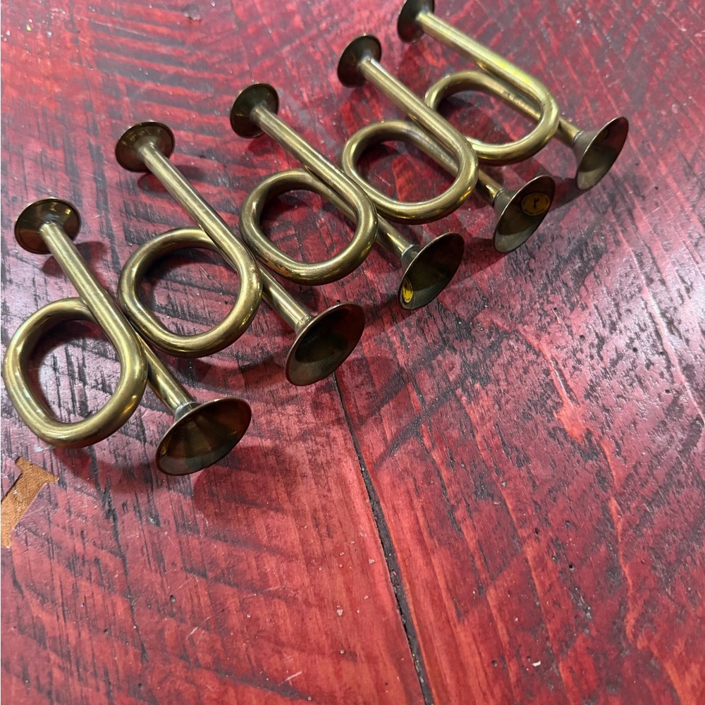 Vintage Brass Horn Set of 5